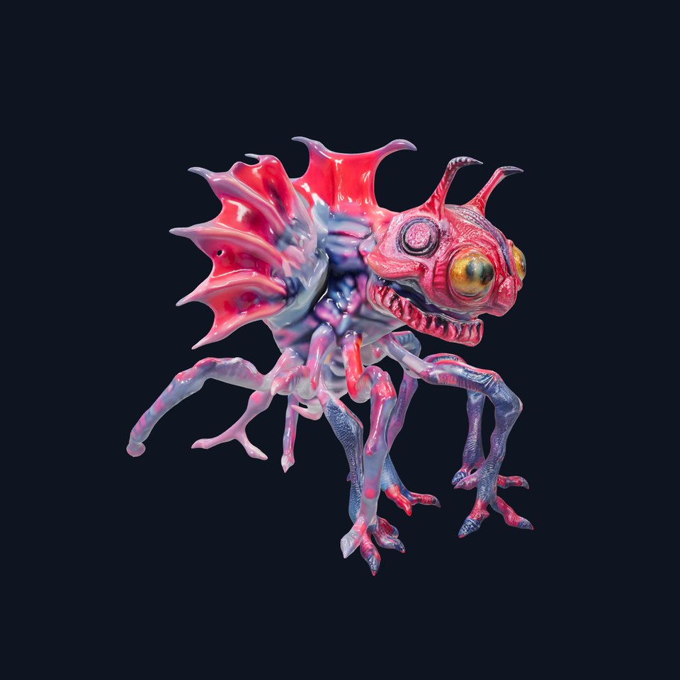 Fantasy Creature Model Pack with Winged Insectoid Details